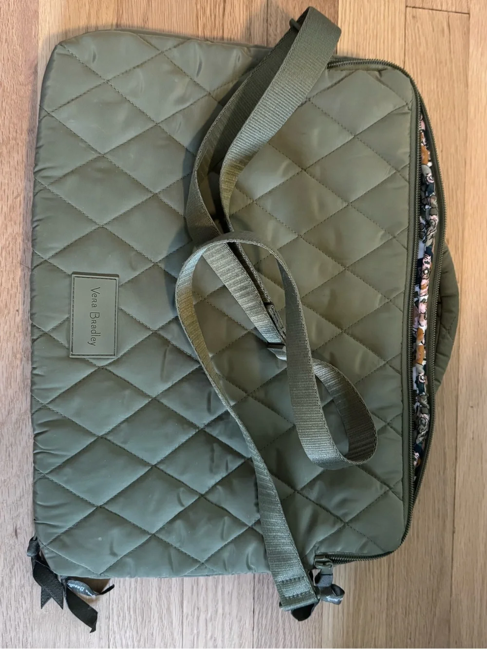 Vera Bradley Olive Quilted Laptop/Work Bag